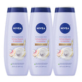 NIVEA melocotón blanco jazmín gel ducha: botella de 590 ml para uso diario.