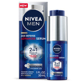 NIVEA MEN Age Defense Serum: botella visible con hidratación diaria.