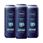NIVEA MEN Fresh Wave: botella Mentol vista frontal para una ducha refrescante.