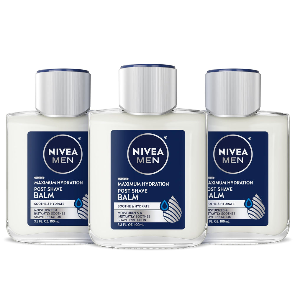 NIVEA MEN Maximum Hydration Post Shave Balm pack of 3 bottles ready for daily use