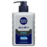 NIVEA Men oil-control all-in-one face wash in pump pack for daily cleansing.