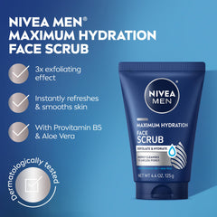 NIVEA MEN Provitamin B5 and Aloe Vera formula highlighting hydration benefits.