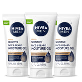 NIVEA MEN Sensitive Face and Beard Moisture Gel tube packaging for daily hydration