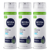NIVEA MEN Sensitive Shave Gel bottle with close-glide lather for gentle shave