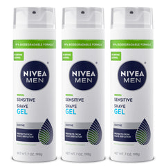 NIVEA MEN Sensitive Shave Gel bottle with close-glide lather for gentle shave