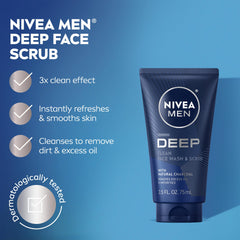 Aplicación facial de NIVEA MEN exfoliante para rostro limpio.