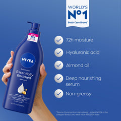NIVEA moisture-rich texture swatch demonstrates quick absorption and long-lasting hydration