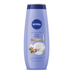 NIVEA Nourishing Shea Butter Body Wash bottle front view for nourished skin