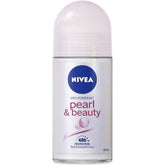 NIVEA Pearl & Beauty Roll-On bottle provides long-lasting odor protection for daily wear.