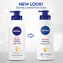 NIVEA loción para piel seca con hidratación de 72 horas.