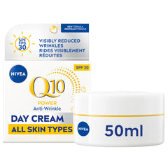 NIVEA Q10 Plus Crema Día SPF30 50 ml, bote compacto para uso diario.