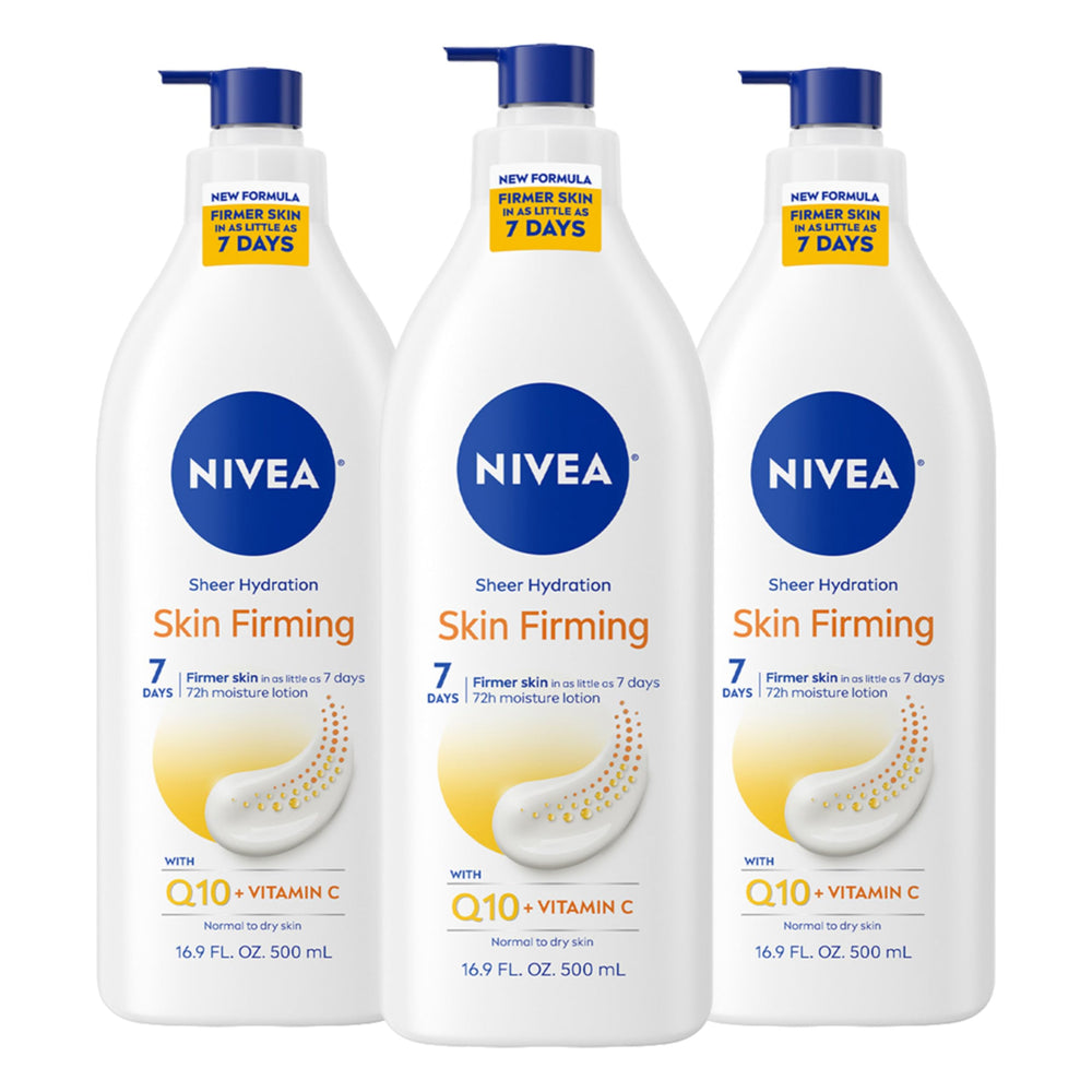 NIVEA Sheer Hydration firming bottle pump for easy daily application.