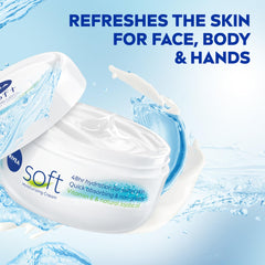 Uso en manos con NIVEA Soft para hidratación continua.