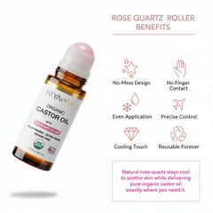 NIYAVERA rodillo de cuarzo rosa para aplicar el aceite con precisión.