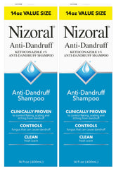 Nizoral anti-dandruff shampoo pour showing fresh formula for scalp relief