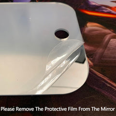 NKJVE anti-fog shower mirror shown in a travel-ready compact setup