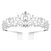 Nljihkure silver crystal crown worn by women for bridal elegance