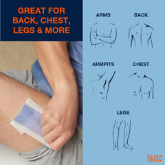 NO HAIR CREW body wax strips for back help remove coarse hair and encourage finer regrowth.