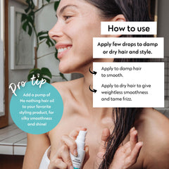 No Nothing Hair Oil with argan, jojoba, and coconut for nourishing shine