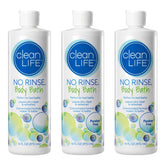 No-Rinse: botella de baño corporal visible, limpieza suave sin enjuague.