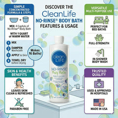 Mezcla de agua tibia para No-Rinse, baño sin enjuague práctico.