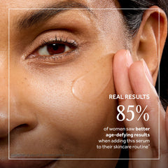 No7 Lift and Luminate serum texture swirl demonstrates smooth, fast absorption.
