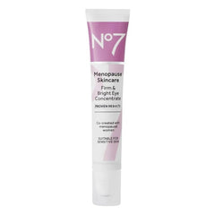 No7 Menopause concentrado para ojos con rodillo roll-on que favorece la firmeza.