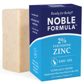 Noble Formula 2% pyrithione zinc soap bar close-up for cleansing skin and scalp
