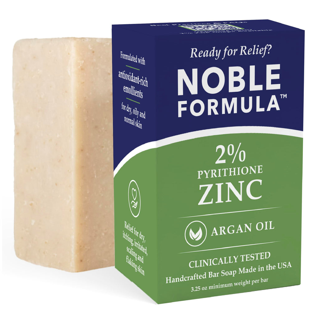Jabón Noble Formula en barra con ZnP y aceite de oliva, ideal para piel propensa al acné.