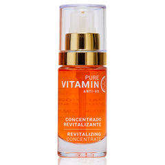 Noche Y Dia Vitamin C Serum bottle shows oil-based hydration and potency.