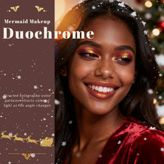 Noerrors Duochrome Burgundy Gold Glitter Palette showcases shifting burgundy and gold tones.