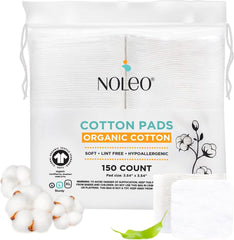 NOLEO cotton rounds large pressed pack for mess-free application.
