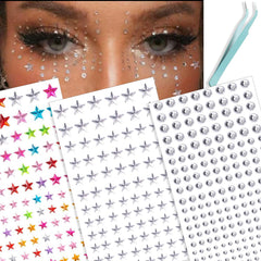 NOOEPC gemas faciales estrella colorida para realzar ojos en festivales