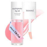 Aceite labial NOONI Applepeony en botella compacta para viajar e hidratar labios