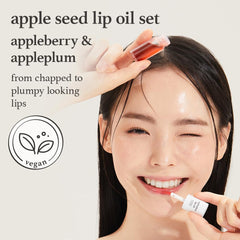NOONI Appleseed Lip Oil Set aplicador doe-foot para aplicación precisa.