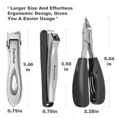 Norchan finger-nail clipper no-splash design reduces mess during trimming.