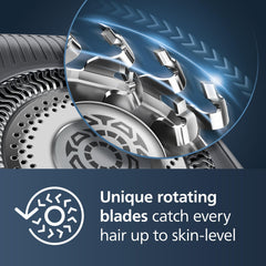 Norelco 9400 ComfortGlide rings protect skin during shaving.