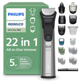 Norelco All-in-One 7000 Series attachments for beard, hair, nose and body trimming.