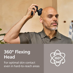 Norelco Pro 5000 ergonomic grip ensures secure handling during shave.