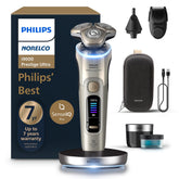 Norelco i9000 Prestige Ultra 360° heads reach difficult areas for a precise shave.