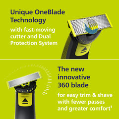 Norelco OneBlade 360 5-in-1 comb trims 1–5 mm with consistency.