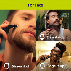 Norelco OneBlade Pro 14-length comb delivers custom stubble lengths without guesswork.