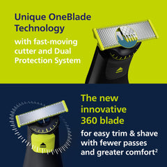 Norelco OneBlade Pro is fully waterproof for easy cleaning.