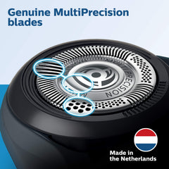 Norelco SH50/52 heads in use on Series 5000 shaver showing proper fit