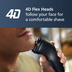 Norelco S1016/90 shaver 4D heads adapt to facial contours.