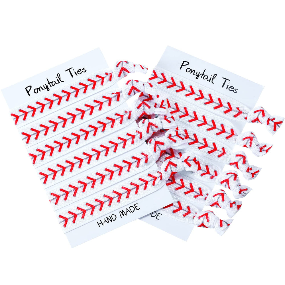 Norme baseball hair ties 12-pack with varied patterns for secure sports wear