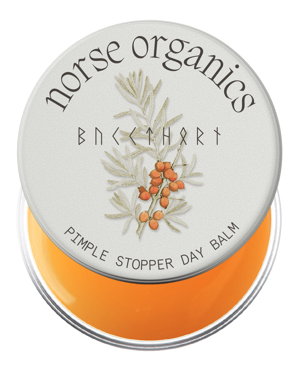 Norse Organics Pimple Stopper Day Balm packaging showcases clean design for daily acne care