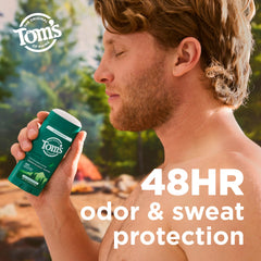 Tom's of Maine North Woods herbal blend scent with cypress, lavender, cedar for daily freshness.