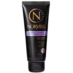 Norvell Venetian self-tanner cream application shows smooth, even color buildup for daily use.