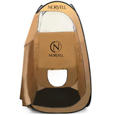 Norvell XL tent open for mobile tanning sessions with tall ceiling